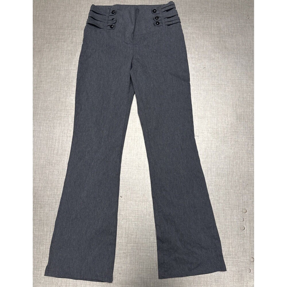 Vtg Valid Dress Pants Womens Gray Slacks Trousers Flared‎ Low Rise Y2K 2000s 11